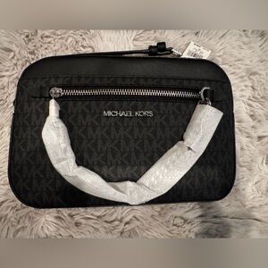 Michael Kors Black and Silver Crossbody